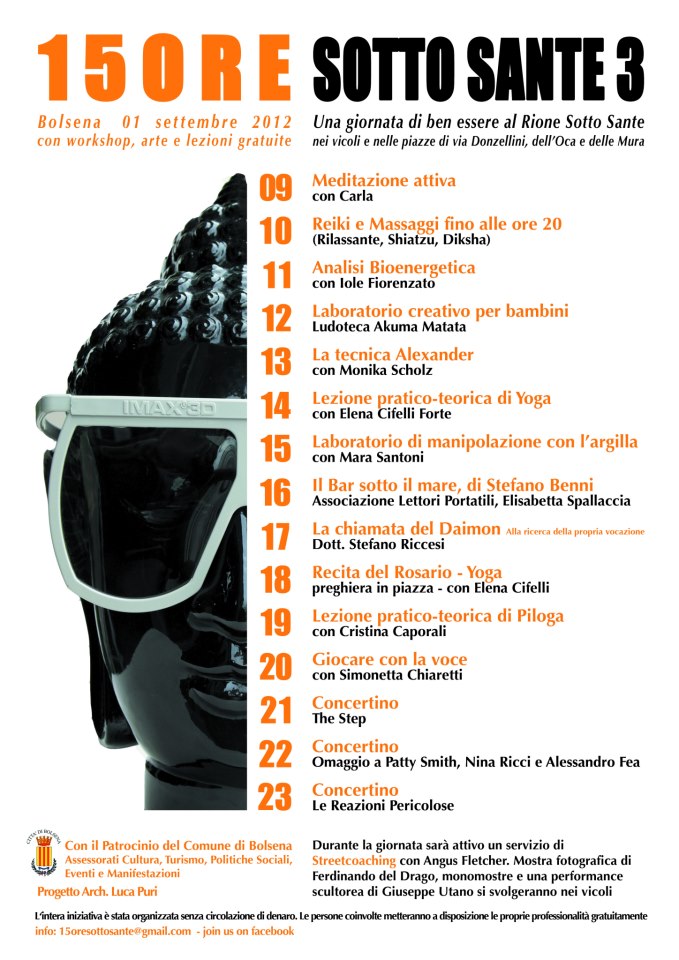 programma III edizione 15ore sottosante 2012 festival benessere bolsena 